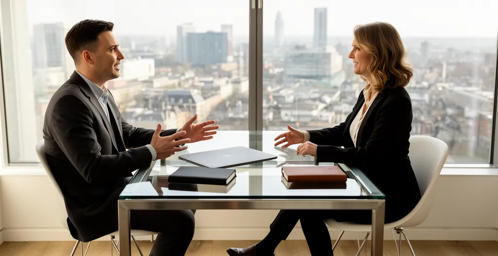 Discussion professionnelle entre un dirigeant et son conseiller comptable